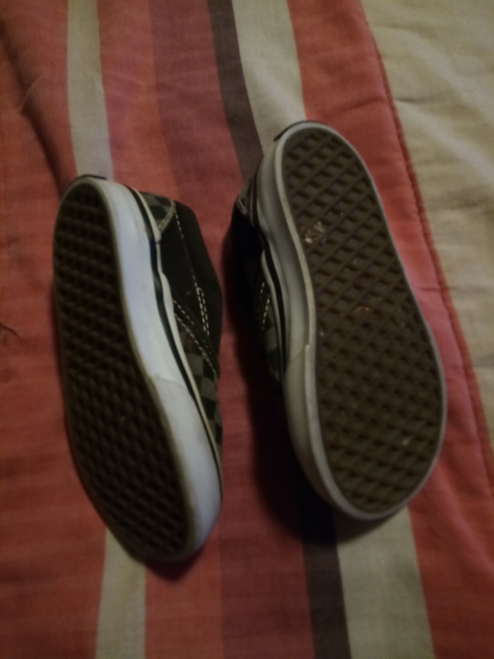 Black Canvas Slip-On Sneakers with White Soles Size 3